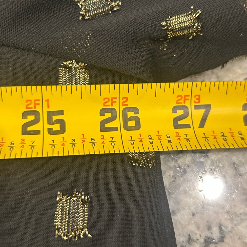 crown & ivy Black Ruffle Hem Dress with Gold Metallic Accents XL NWT Midi - Picture 8 of 10